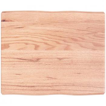 Tabla de madera tratada de roble sin tratar 60x50x(2-6) cm marrón claro con borde natural