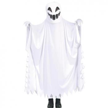 Guirca Disfraz de Fantasma Sonrisa Tenebrosa para niños - Disfraz infantil, diseño de fantasma con sonrisa tenebrosa, incluye túnica y capucha, material ligero y cómodo, ideal para Halloween o fiestas