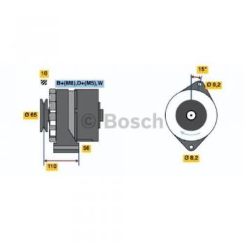 Alternador BOSCH 0 986 034 560 14V 65A para Volkswagen Transporter y Caddy