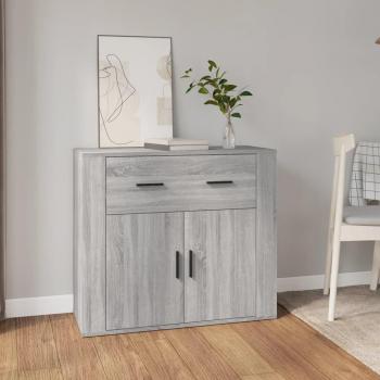 Aparador de madera contrachapada gris Sonoma 80x33x70 cm - Mueble de Almacenaje de Salón, Buffet para salón, Armario Auxiliar, Armario de Almacenamiento