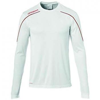 uhlsport Stream 22 Trikot Langarm Sudadera De Entrenamiento, Hombre, Blanco/Rojo, 152