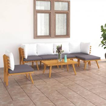 7-Piece Garden Lounge Set with Cushions in Solid Acacia Wood