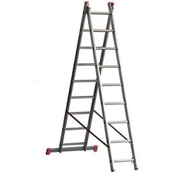 Escalera transformable extensible de aluminio Marchetti 2 elementos 11+11 peldaños 5,40 m