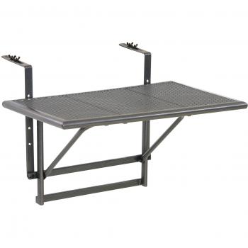 greemotion – Mesa de pared, Mesa colgante, suspendida, Mesa balcón, terraza y patio, Mesa desayuno, Mesa rectangular, Mesa comedor, auxiliar, Mueble mobiliario exterior, Pequeño, Gris