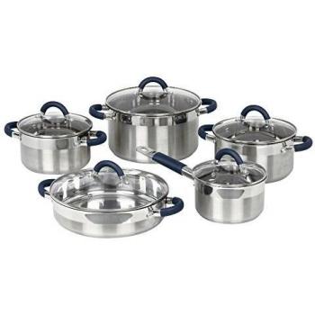 Jata Hogar BC10 Batería de Cocina, Acero Inoxidable, 26 cm, 10 Unidades