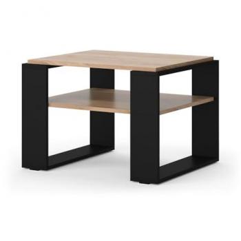 Mesa de Centro Helm, Roble Dorado/Negro, 65.6 x 46.2 cm con Estante