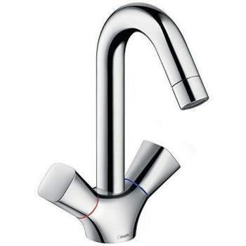 Hansgrohe 71222000 Logis 150 Grifo bimando de Lavabo, con caño Giratorio y vaciador automático, Cromo