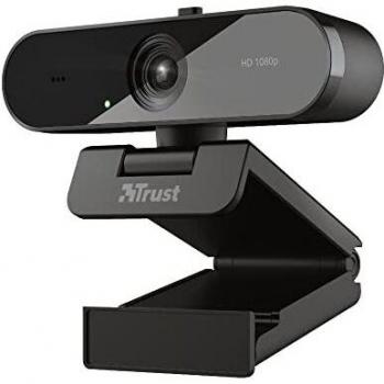 Trust TW-200 Webcam Full HD 1080p USB 2.0 con Micrófono de Larga Distancia y Filtro de Privacidad, Modelo 24528