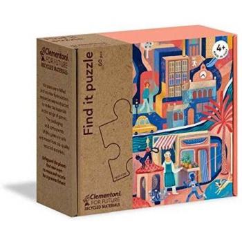 Clementoni Play for Future- Encuentra: La Ciudad Puzzle, 60 Piezas, Multicolor