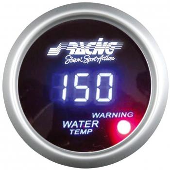 Simoni Racing WT/D Indicador Digital de Temperatura Agua, fondo negro