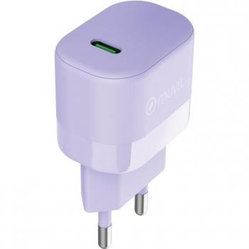 Cargador de pared Muvit For Change Tipo C PD 25W Lavanda