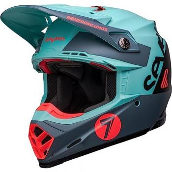 BELL Casco de Motocross Moto-9S Flex Seven Vanguard, color Azul Mate, talla M