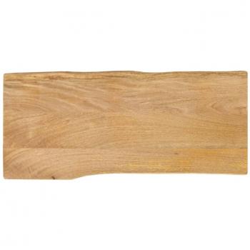 Mesa de Madera Maciza de Mango con Tablero Live Edge 90x40x3,8 cm - Color Marrón