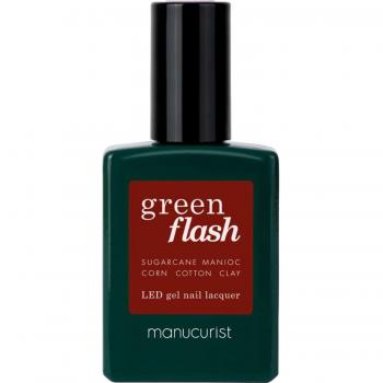 Manucurist Green Flash Esmalte semipermanente Dark Pansy 15ml - Esmalte de uñas en gel 12-free, de origen orgánico (84%), fabricado en Francia