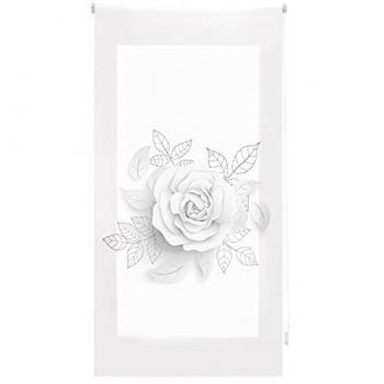 Estor Enrollable Translúcido con Estampado Floral Modelo Rose - 90x180 cm - Elegante y Práctico para Ventanas