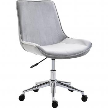Silla de Oficina Giratoria Ergonómica con Altura Ajustable, Respaldo Tapizado en Terciopelo Suave y Ruedas, Carga Máxima 120 kg, Dimensiones 52,