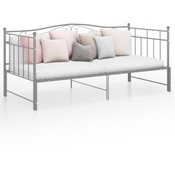 Estructura de sofá cama extraíble gris en metal 90x200 cm