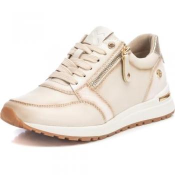 Zapatillas Deportivas Veganas para Mujer con Cremallera y Cordones, Color Beige, Talla 37