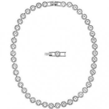 Swarovski Women's Angelic Necklace, Brilliant White Crystals with Elegant Rhodium Plated Metal, from the Swarovski Angelic Collection