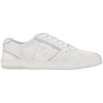 Fendi White Calf Leather Low Top Sneakers - EU40/US7