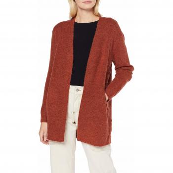 PIECES Pcella LS Wool Knit Cardigan Chaqueta Punto, Rojo