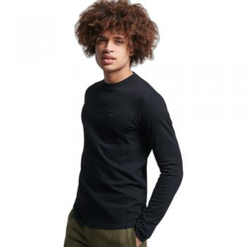 Camiseta de Manga Larga Superdry Vintage Logo Bordado en Algodón Orgánico Negra