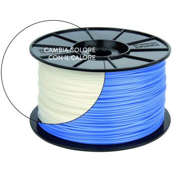 Bobina de Filamento ABS Termosensible 1kg para Impresoras 3D - Cambia de Color Azul a Blanco al Calor (1.75mm)