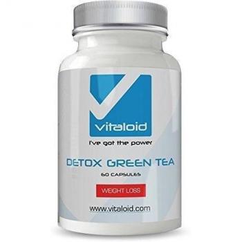Té Verde Detox Vitaloid - 60 Cápsulas - Complemento alimenticio DETOX de te verde en cápsulas para adelgazar. Con extracto de Té verde. Potente antioxidante que mejora la proporción de colesterol bueno respecto al malo. El té verde detox es útil co