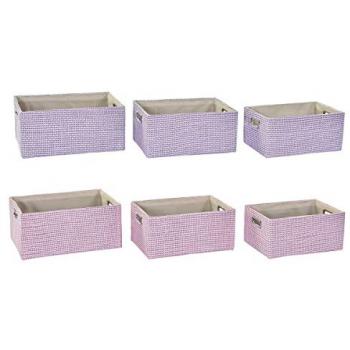 Juego de Cestas DKD Home Decor 40,5 x 27,5 x 18 cm Poliéster (2 Unidades)