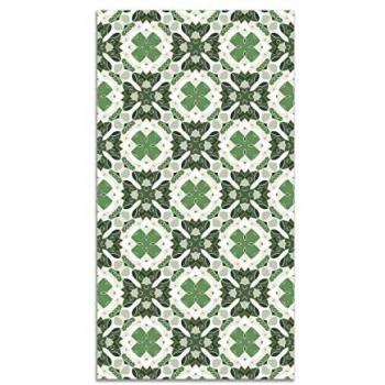 Alfombra Vinílica Hidráulica Oriental Mosaico Verde 200x250 cm - Antideslizante e Ignífuga para Cocina y Salón