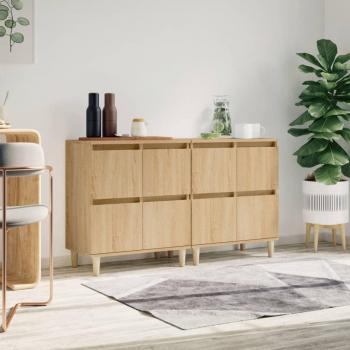 Aparadores 2 uds madera contrachapada 60x35x70 cm roble Sonoma vidaXL Mueble de Almacenaje de Salón Buffet Armario Auxiliar Armario de Almacenamiento Marrón