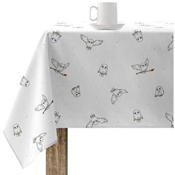 Mantel resinado (tacto plastificado) antimanchas modelo Hedwig BASIC 140x140 cm, elegante, no traspasan líquidos, hecho en España