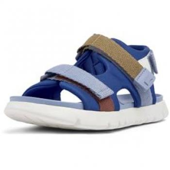 Camper - Sandalias cerradas de niños de materiales reciclados con cierre adherente, modelo K800532 008, color azul intenso y azul celeste, talla 32 EU, diseño unisex con 2 correas