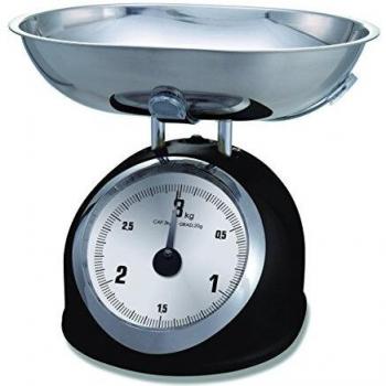 Ilsa 9732 Balanza de cocina, capacidad 3 kg, Negro y plateado