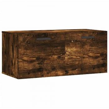 Armario de pared madera ingeniería roble ahumado 80x36,5x35 cm Marrón