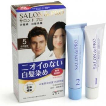 Dariya Salon De Pro Fragrance-Free Fast-Dye Hair Color Cream - 5 Natural Brown