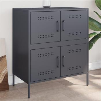 Armario Aparador de Acero Gris Antracita 68x39x79 cm