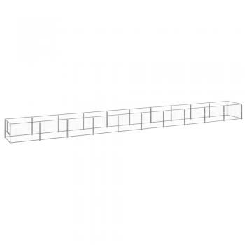 vidaXL Dog Kennel Silver 10 m² Steel