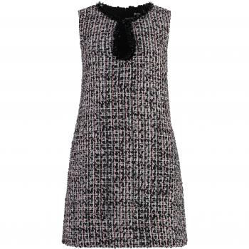 Self-Portrait Women's Bouclé Knitted Dress, Size 10, Color Black