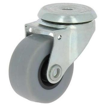Rueda giratoria 1T con aro de goma gris - Tecnitem