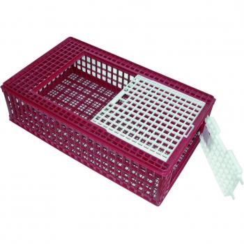 Caja de Transporte de Plástico para Aves, Inquebrantable, 95 x 57 x 24 cm, con Puertas Frontal y Deslizante