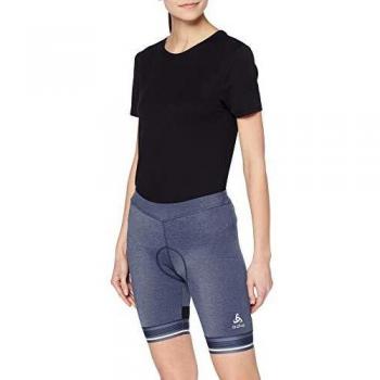 odlo - Mallas Cortas de Ciclismo para Mujer, Mujer, Pantalones Cortos de Ciclismo, 422061-20545-M, Blue Indigo Melange, Medium