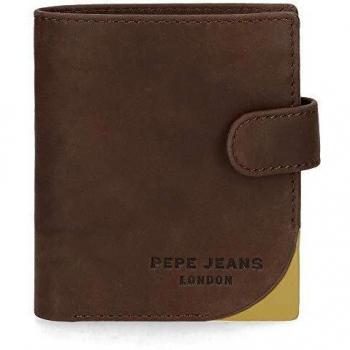 Cartera Pepe Jeans Arrow vertical con cierre de clic marrón