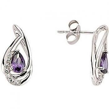 Jewelco Europa Señoras Plata esterlina Blanco semental aretes