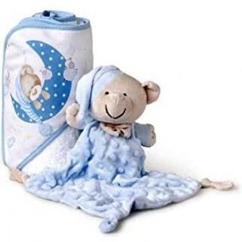 Set Capa de baño y Dou Dou Oso Gorro azul