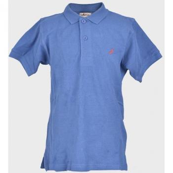 Polo de niño de manga corta en color azul marino con bordado de la marca La Ormiga
