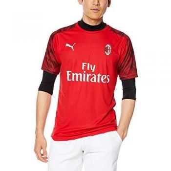 PUMA ACM Training Jersey SS with Sponsor Logo Maillot, Hombre, Tango Red Black, L