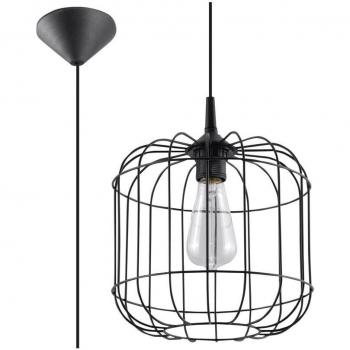 Lámpara de Techo CELTA Colgante Acero Negro E27 LED Suspended