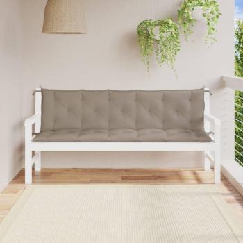 Taupe Oxford Fabric Garden Bench Cushions 2-Pack 70.9x19.7x2.8