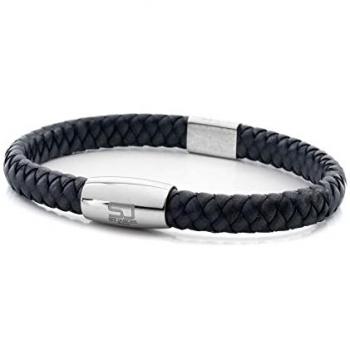 Pulsera de Cuero Negra para Mujer Sif Jakobs BR28683AC-PT, 19,5 cm
